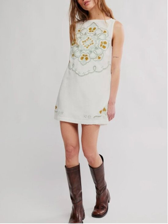 Free People Dresses & Skirts - FREE PEOPLE NWT Electric Garden Mini Dress / Ivory Combo